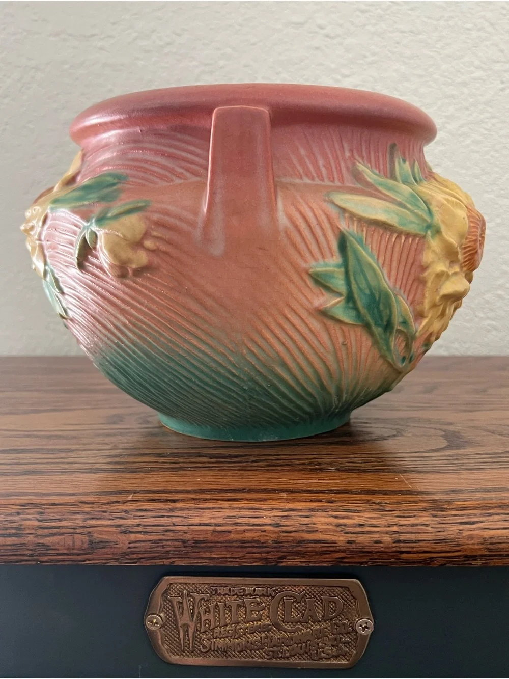 Vintage Roseville Art Pottery Peony Jardiniere Vase #661-6 – Double Handled USA